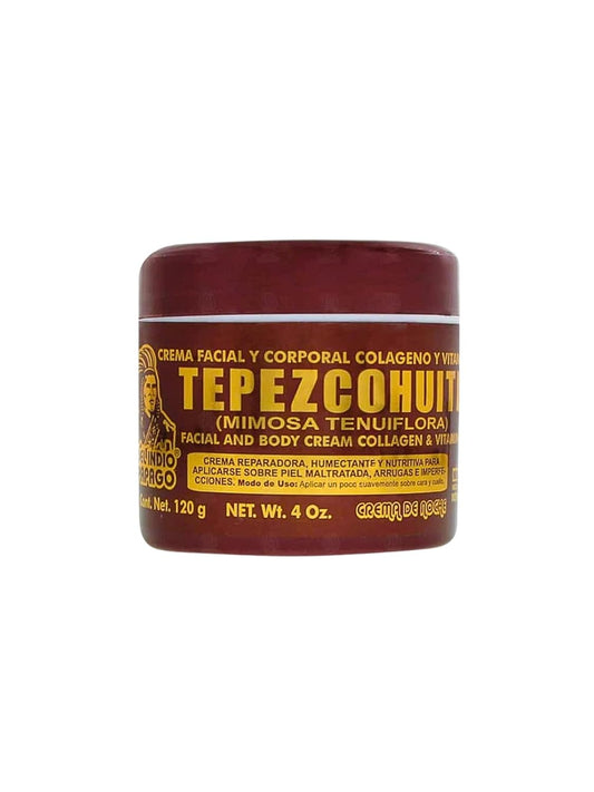 Del Indio Papago Tepezcohuite Night Cream - Tepezcohuite Cream from Mexico - Reduces Wrinkles, Renews Skin, Grease Free - JUMBO SIZE 4 Oz