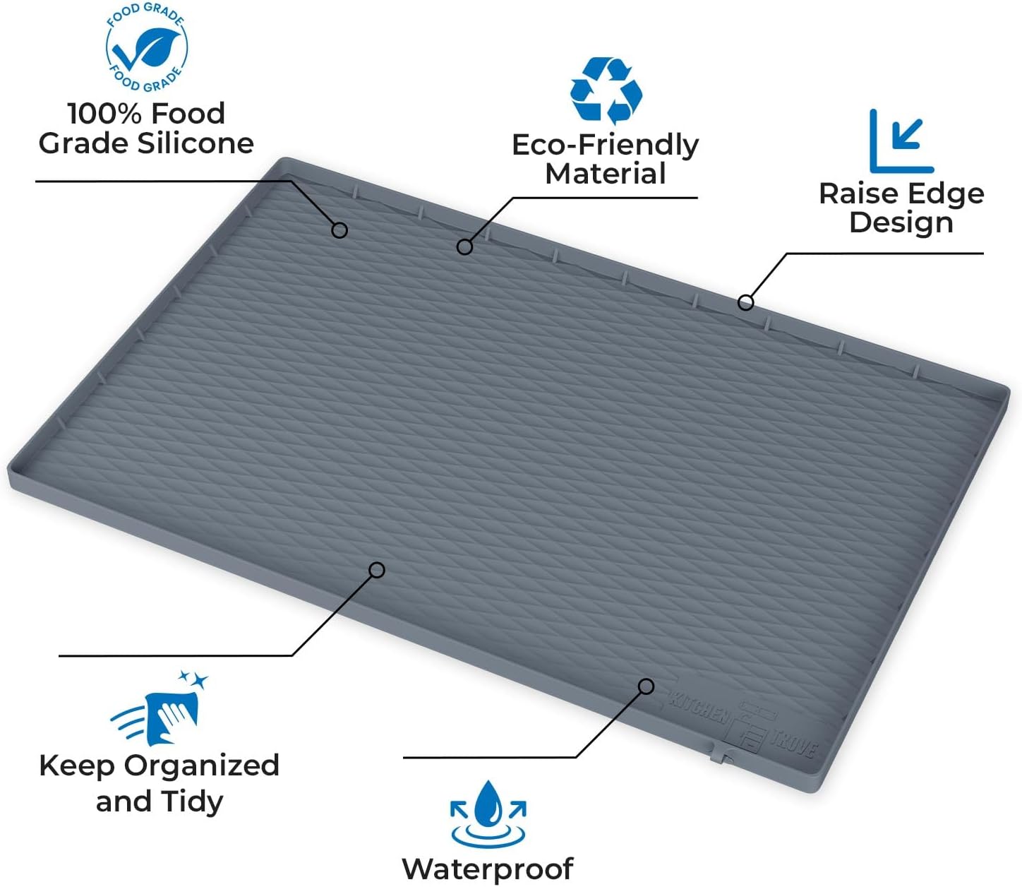 Premium Quality Under Sink Mat for Kitchen Waterproof 34" x 22" Silicone Under Sink Tray for Kitchen & Bathroom -Kitchen Cabinet Organizers and Storage Sink Drip Tray