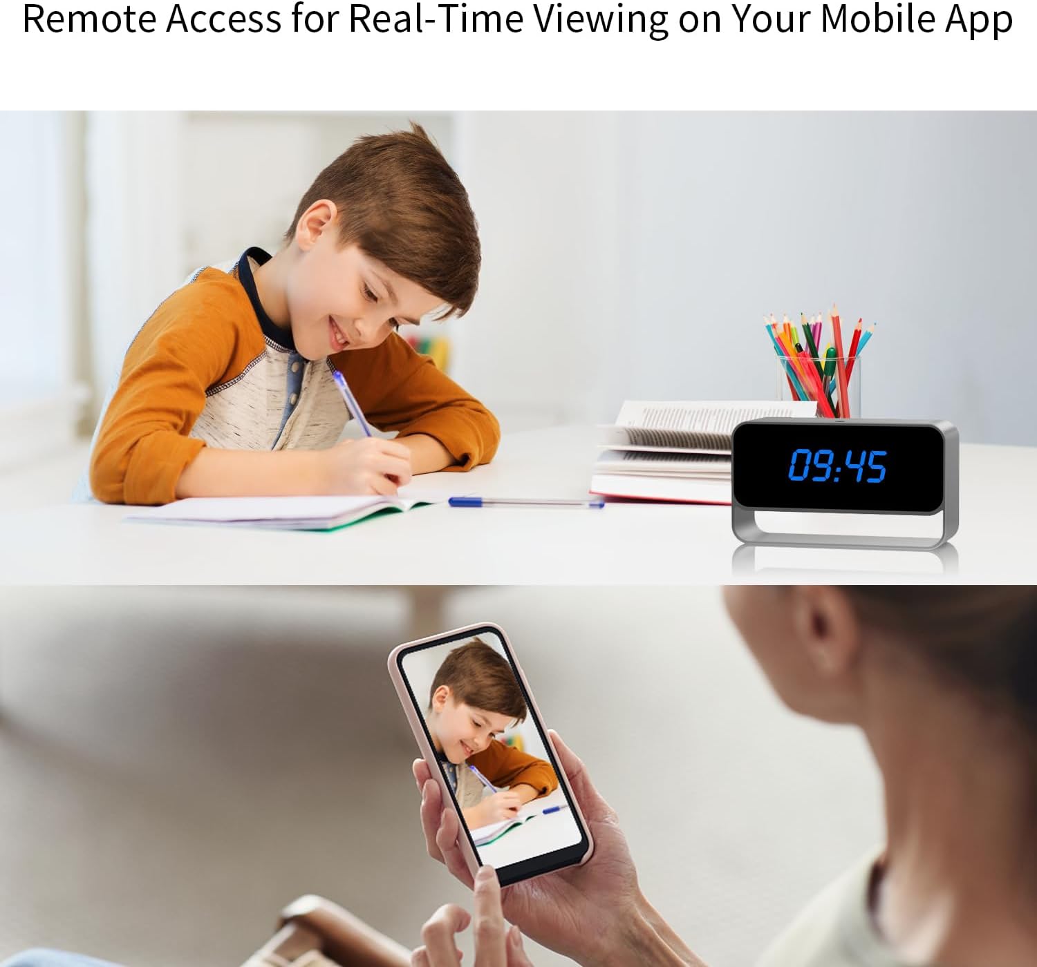 Clock Camera - Full HD 1080P WiFi Camera - Mini Wireless Nanny Cam with Night Vision - Indoor Home Security Surveillance