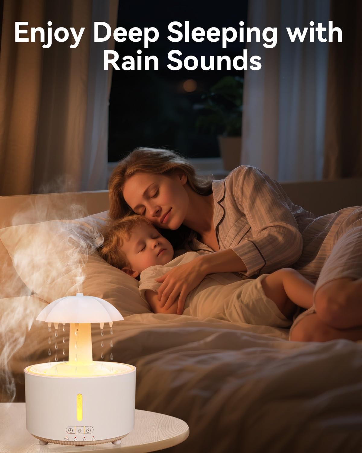 Missfly Aromatherapy Diffuser,Clouds and Cool Mist Humidifier,360° Rotatable,Super Quiet, Easy to Fill & Clean, Auto Shut-Off,300ml Humidifiers for Bedroom Home and Office (White)