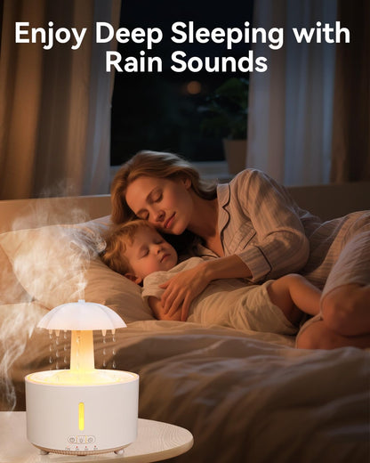 Missfly Aromatherapy Diffuser,Clouds and Cool Mist Humidifier,360° Rotatable,Super Quiet, Easy to Fill & Clean, Auto Shut-Off,300ml Humidifiers for Bedroom Home and Office (White)