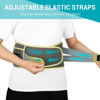 Comfytemp Cordless Heating Pad with Massager for Back Pain Relief, Portable Lower Back Massager, Birthday Gifts for Dad Mom Men Women, 3 Heat Auto-Off 58" Grey Yellow