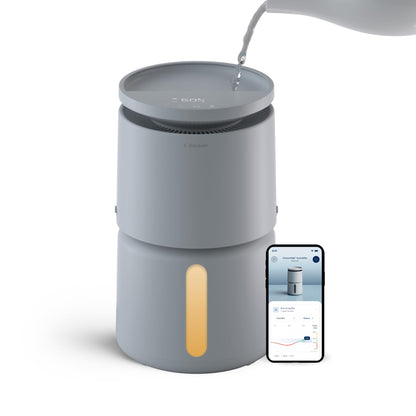 BLUEAIR Room Humidifier - DreamWell - 48Hr Top-Fill Mist-Free InvisibleMist Technology Aroma Stone for Essential Oils and Soothing Mood Lighting - Quiet Operation for Bedroom and Home Use, Beige