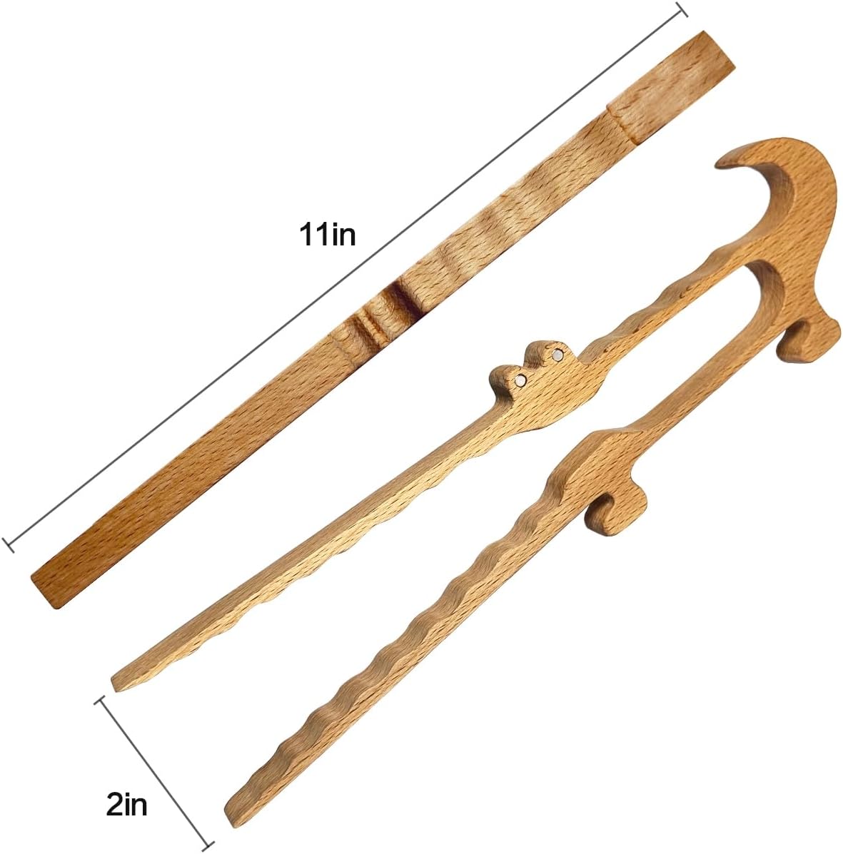 Crocodile-Shaped Wooden Toaster Tongs, 11-Inch Magnetic Kitchen Tongs for Easy Storage, Superior Grip, Oven Rack Puller, Ideal for Toasting, BBQ, Cooking, Cute Kitchen Gadgets and Christmas Gift Ideas