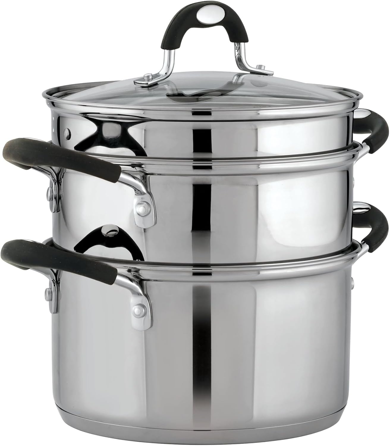 Stainless Steel 3 Quart Steamer & Double-Boiler, 4 Piece