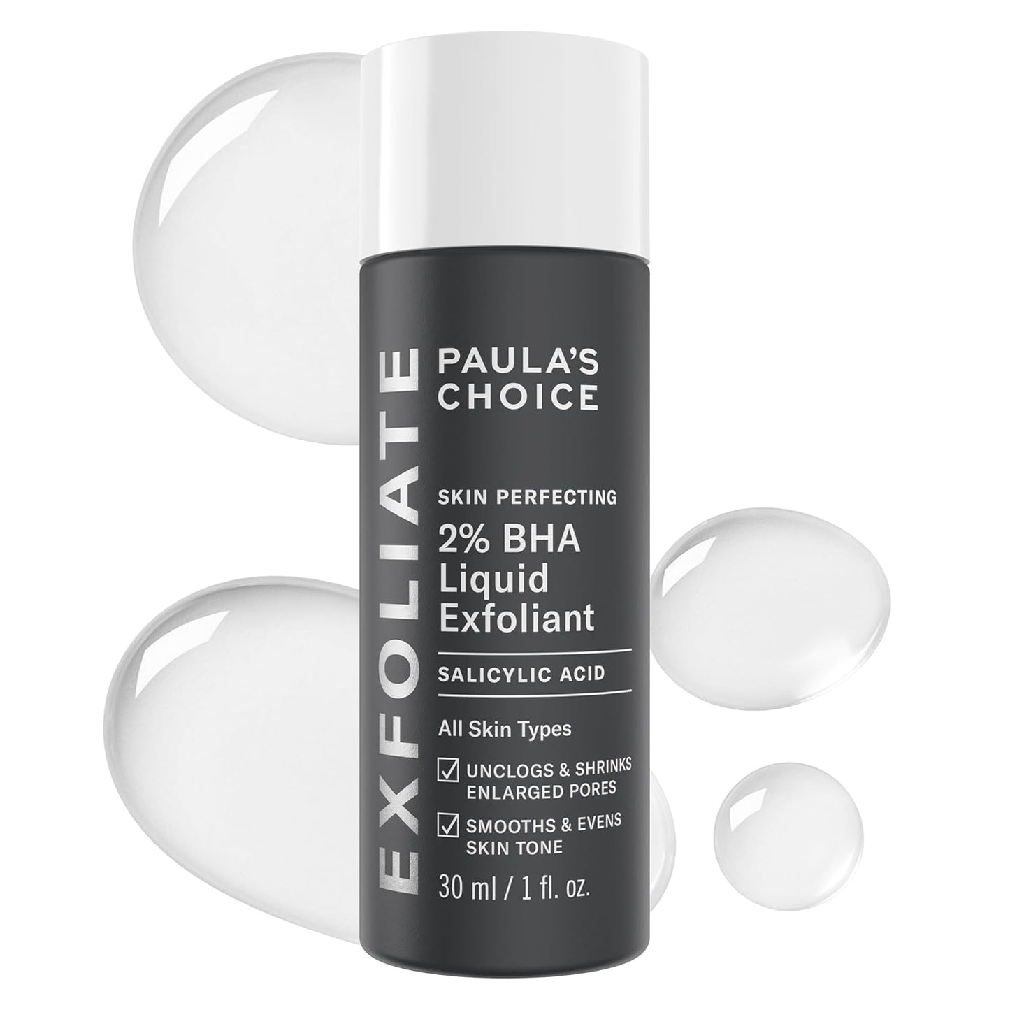 Paula's Choice SKIN PERFECTING 2% BHA Liquid Exfoliant Polish, Salicylic Acid Exfoliant-Facial Polish for Enlarged Pores, Wrinkles & Fine Lines, Suitable for Blackhead-Prone Skin, Fragrance-Free