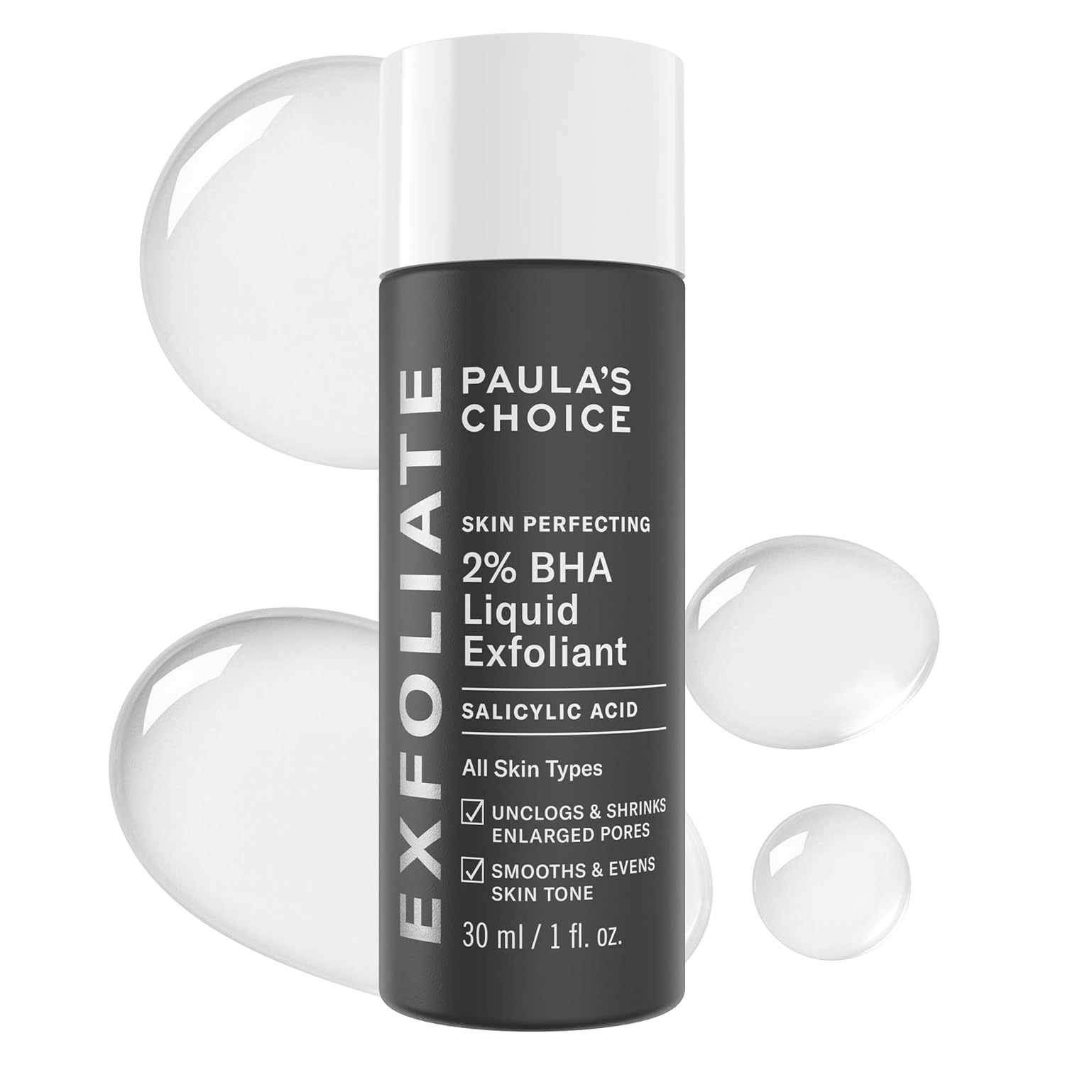Paula's Choice SKIN PERFECTING 2% BHA Liquid Exfoliant Polish, Salicylic Acid Exfoliant-Facial Polish for Enlarged Pores, Wrinkles & Fine Lines, Suitable for Blackhead-Prone Skin, Fragrance-Free