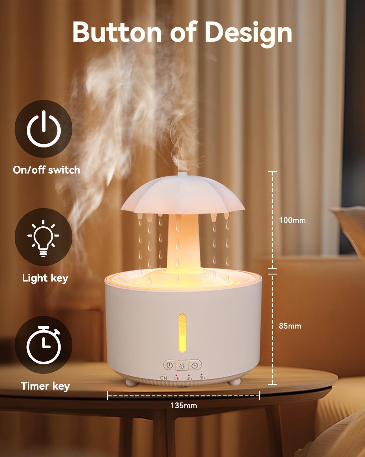 Missfly Aromatherapy Diffuser,Clouds and Cool Mist Humidifier,360° Rotatable,Super Quiet, Easy to Fill & Clean, Auto Shut-Off,300ml Humidifiers for Bedroom Home and Office (White)