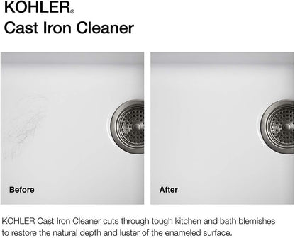 KOHLER K-23725-NA Cast Iron Cleaner, For Kitchen and Bathroom, 8 oz Bottle, Nonabrasive Cream-based Cleaner