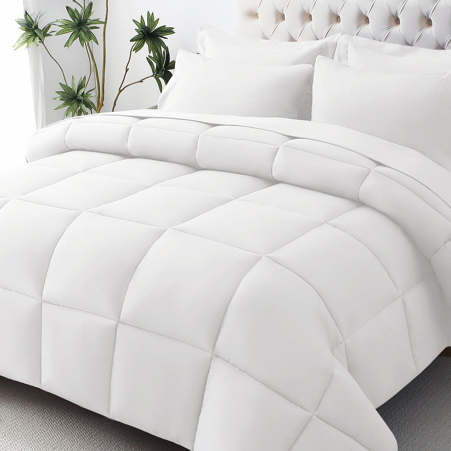JOLLYVOGUE Queen Comforter Set, 7-Piece Bed in a Bag Queen, Ultra-Soft Comforters Queen Size, Queen Size Comforter Sets, Goose Down Alternative, Oeko-TEX Certified, Sheets & Pillowcases
