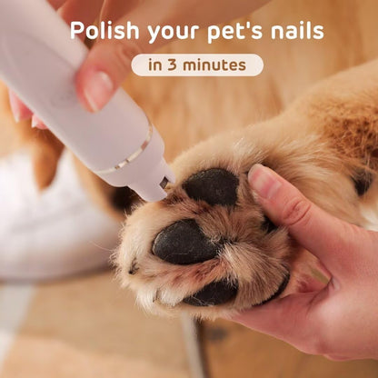 Dog Hair Clippers for Grooming Kit and Dog Paw Trimmer Nail Grinder for Grooming, Low Noise Rechargeable Cordless, Shaver Grooming Supplies for Pet Cats Dogs (Black, White)