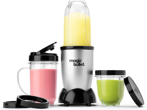 Magic Bullet Blender – Small Silver Personal Blender, 11-Piece Set