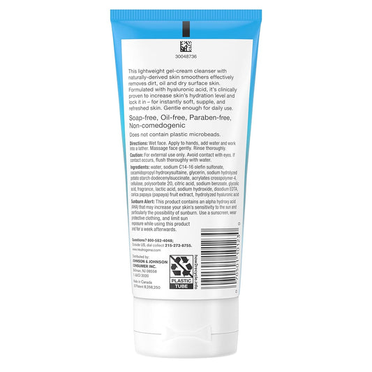 Neutrogena Hydro Boost Gentle Exfoliating Daily Facial Cleanser with Hyaluronic Acid, Clinically Proven to Increase Skin's Hydration Level, Non-Comedogenic Oil-, Soap- & Paraben-Free, 5 Oz, 3 Pack