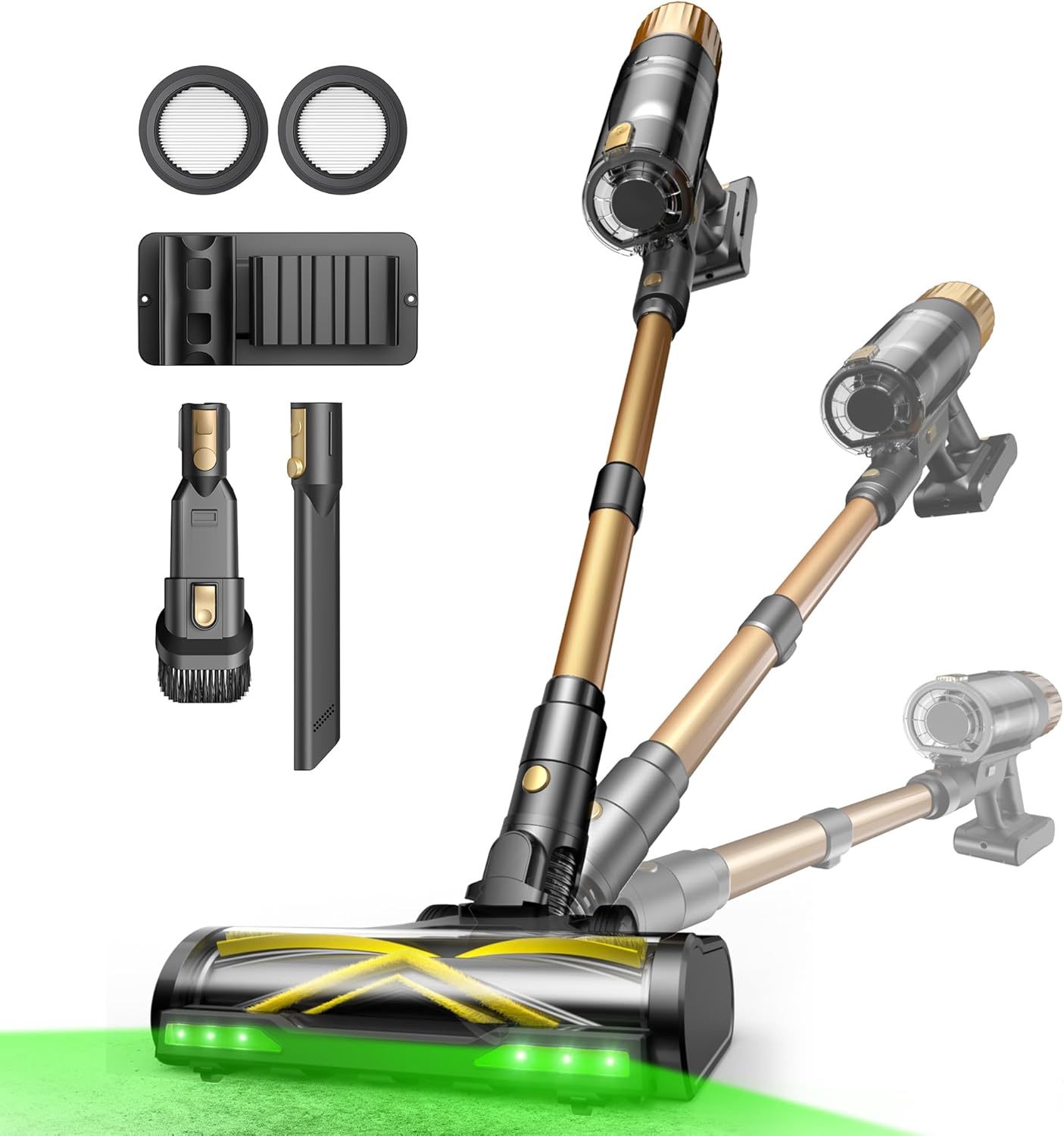 Ultenic Cordless Vacuum Cleaner, 600W 60KPA 65Mins, Stick Vacuum Cordless Rechargeable with Touch Screen, Self-Standing, 180° Lay-Flat, Anti-Tangle Handheld Vacuum Cleaners for Home/Pet Hair/Carpets