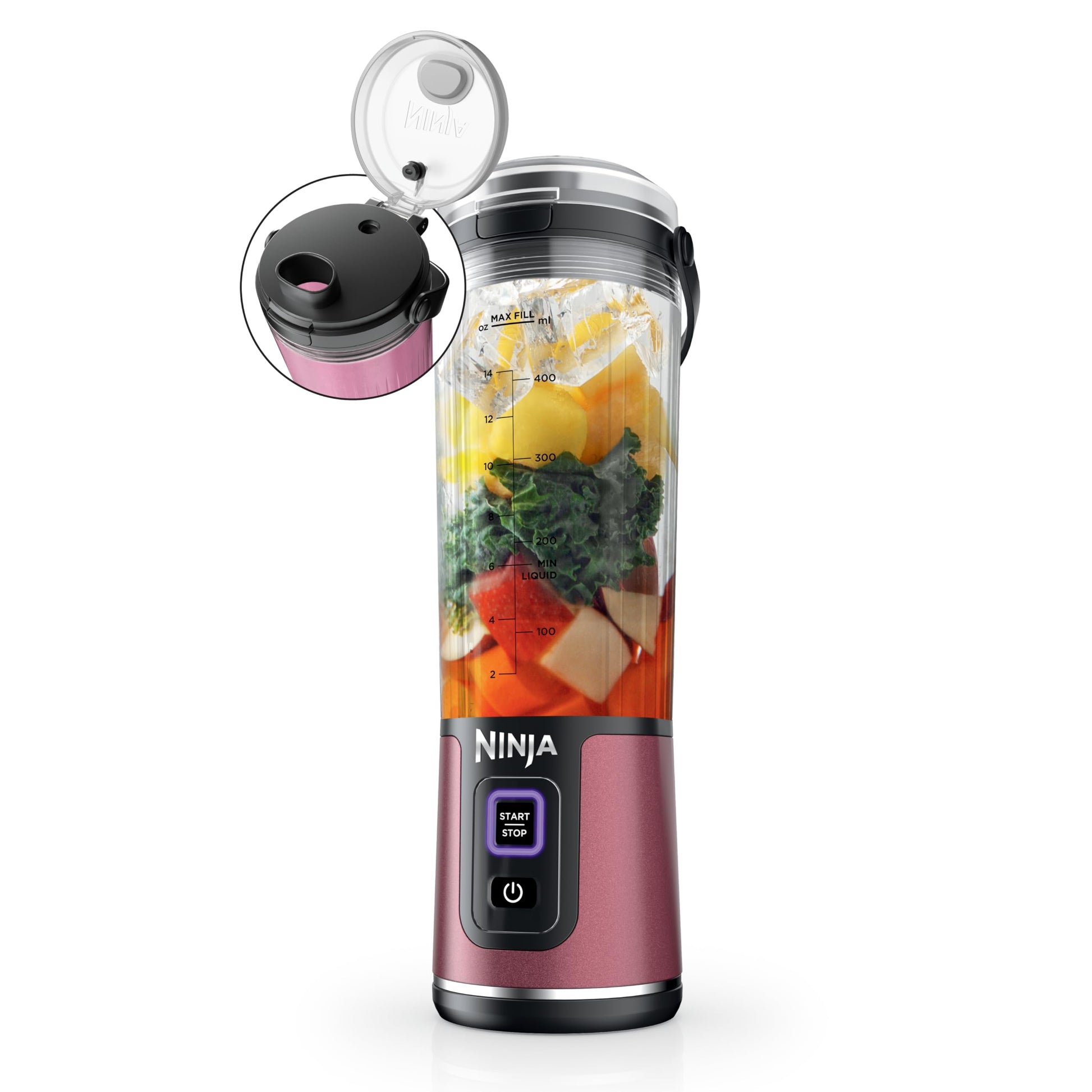 Ninja BC151EM Blast Portable Blender, Cordless, 18oz. Vessel, Personal Blender-for Shakes & Smoothies, BPA Free, Leakproof-Lid & Sip Spout, USB-C Rechargeable, Dishwasher Safe Parts, Forest Green
