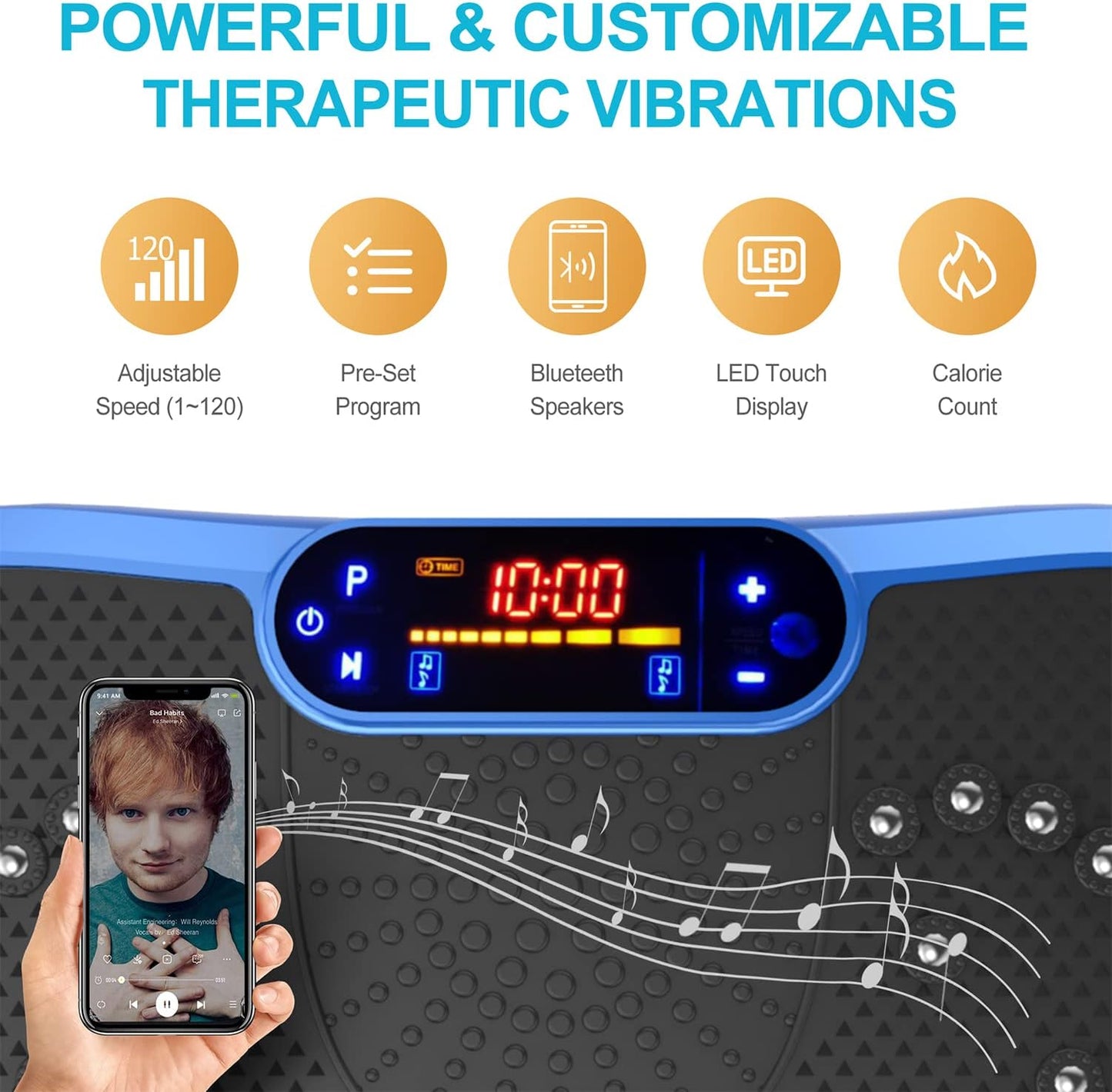 AXV Vibration Plate Fitness Platform Exercise Machine Vibrating Lymphatic Drainage Shaking Full Body Shaker Workout Vibrate Stand Shake Board Sport Gym for Weight Loss Fat Burner for Women Men
