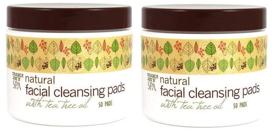 2 Pack Trader Joes Spa Natural Facial Cleansing Pads with Tea Tree Oil