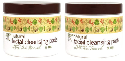 2 Pack Trader Joes Spa Natural Facial Cleansing Pads with Tea Tree Oil