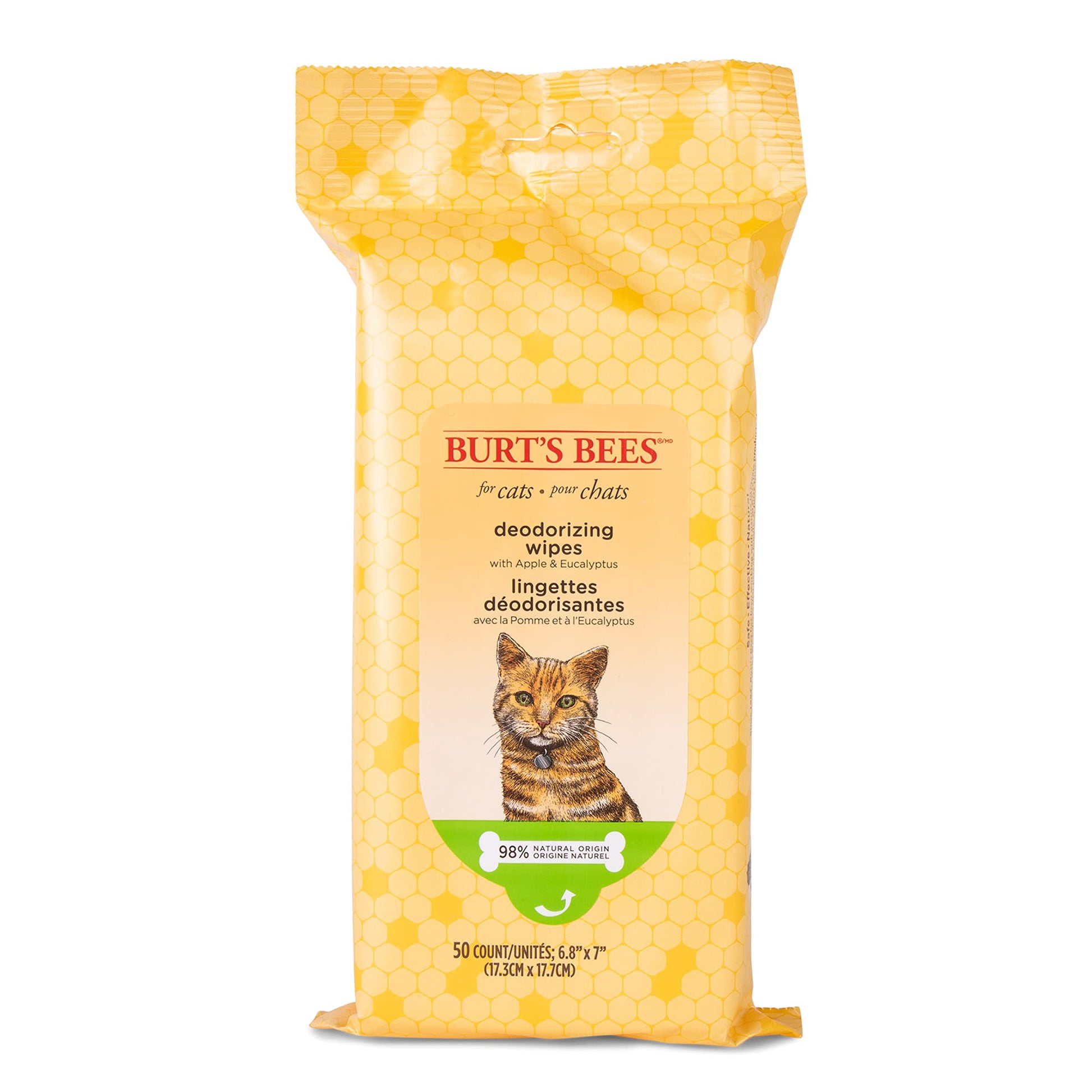 Burt's Bees for Pets Kitten Wipes with Buttermilk, 98% Natural Origin Formulas, Cat Wipes, Cat Grooming Supplies, Cat Cleaning Wipes, Waterless Cat Grooming, 50ct
