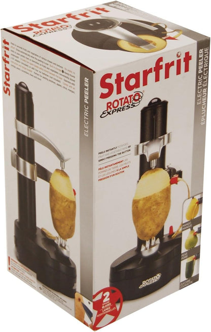 Starfrit Rotato Express Electric Peeler - 2 Spare Blades - Safe & Easy to Use - Effortlessly Peels Vegetables and Fruit