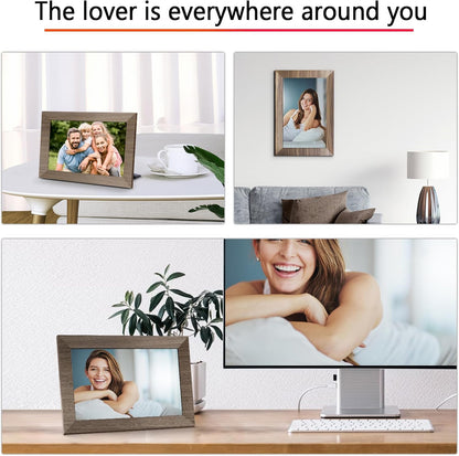 WiFi Digital Picture Frame 10.1 Inch, IPS Touch Screen Smart Cloud Digital Photo Frame with 16GB Storage, Wall Mountable, Auto-Rotate, Share Photos from Anywhere Via App