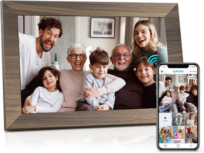 WiFi Digital Picture Frame 10.1 Inch, IPS Touch Screen Smart Cloud Digital Photo Frame with 16GB Storage, Wall Mountable, Auto-Rotate, Share Photos from Anywhere Via App