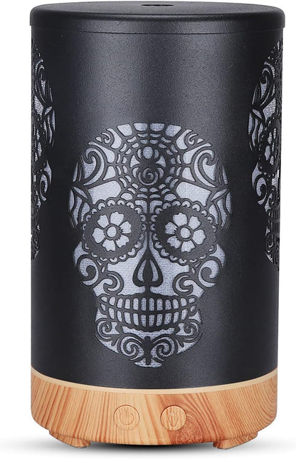 Essential Oil Diffuser, Diffusers for Essential Oils Aromatherapy Diffuser Cool Mist Humidifier with 7 Colors Lights 3 Mist Mode Waterless Auto Off for Gaming Room Office, Iron Black