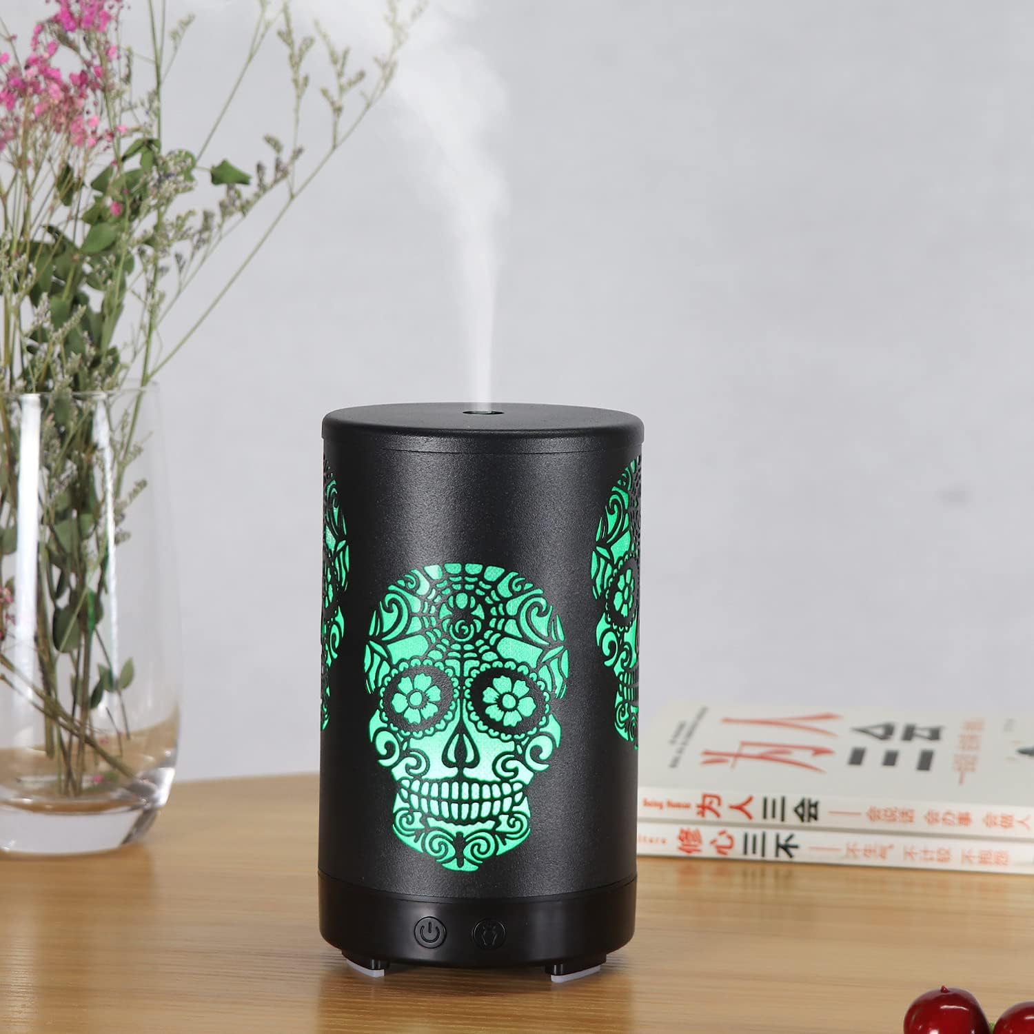 Essential Oil Diffuser, Diffusers for Essential Oils Aromatherapy Diffuser Cool Mist Humidifier with 7 Colors Lights 3 Mist Mode Waterless Auto Off for Gaming Room Office, Iron Black