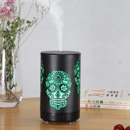 Essential Oil Diffuser, Diffusers for Essential Oils Aromatherapy Diffuser Cool Mist Humidifier with 7 Colors Lights 3 Mist Mode Waterless Auto Off for Gaming Room Office, Iron Black