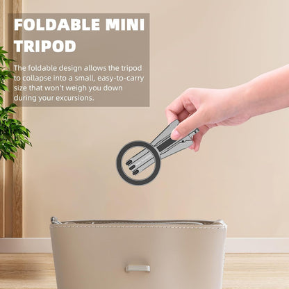 Magnetic Pocket Phone Tripod with Hook Compatible with Magsafe for iPhone 16/15/14/13/12 Pro Max Series,Foldable Mini Magnet Cell Phone Tripod Mount Handle Smartphone Desk Stand Travel Phone Holder