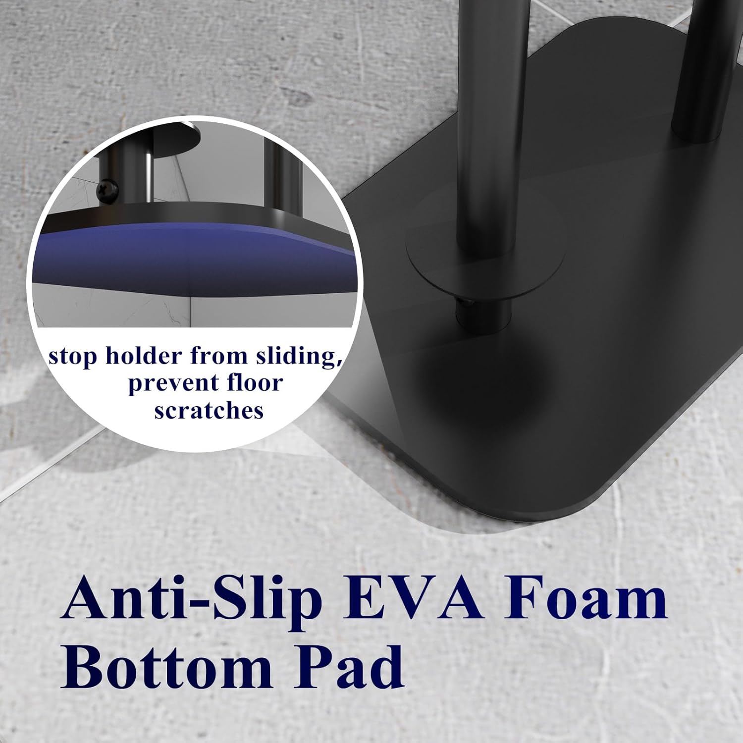 Kitsure Toilet Paper Holder Free Standing – Rustproof Metal Toilet Paper Stand for 4 Rolls with Anti-Slip Base and Shelf for Phone & Small Items, Bathroom Organizers and Storage, Black