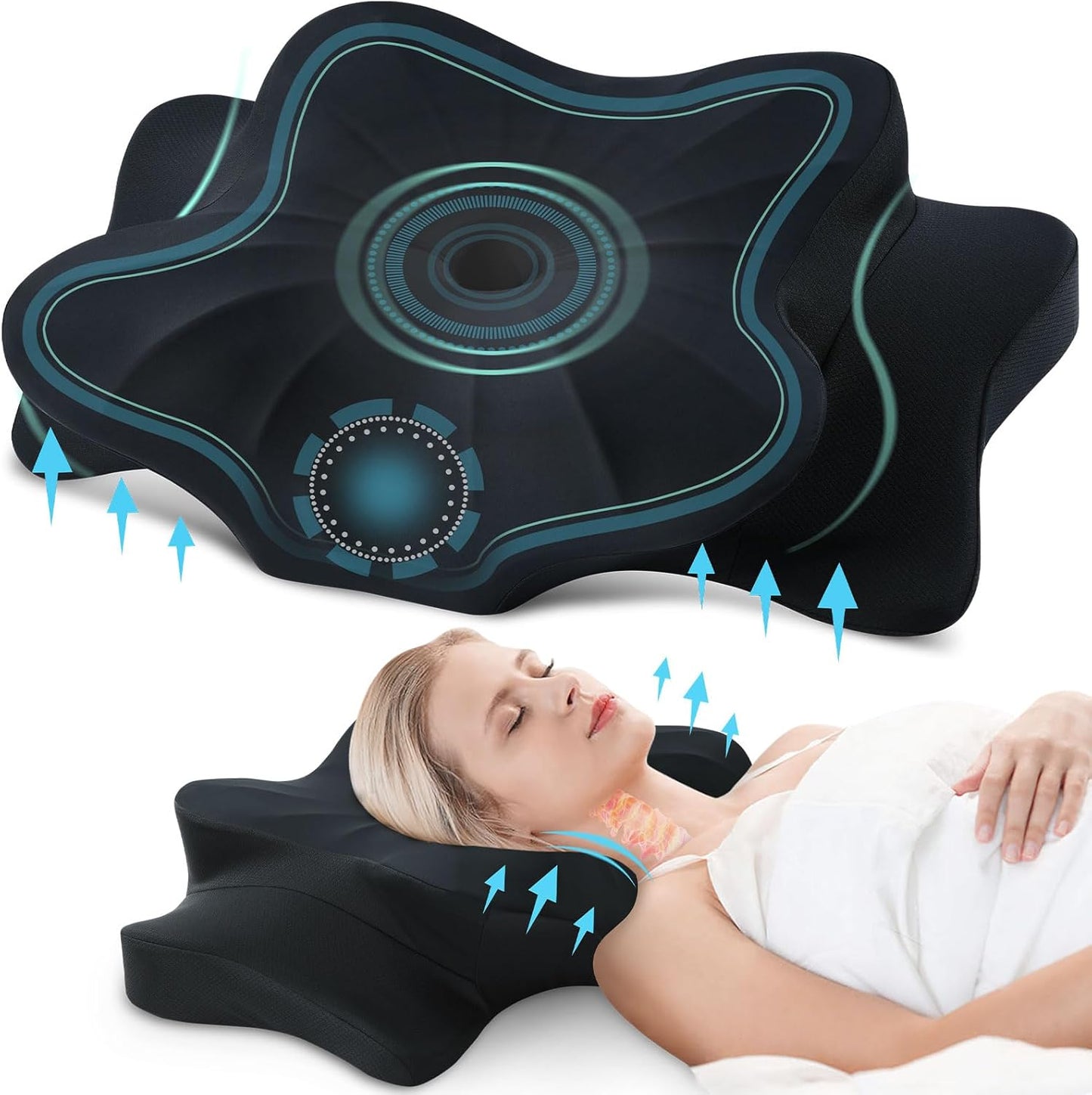 BuyersHeart Bed Wedge Pillow Memory Foam-Acid Reflux & Back Support