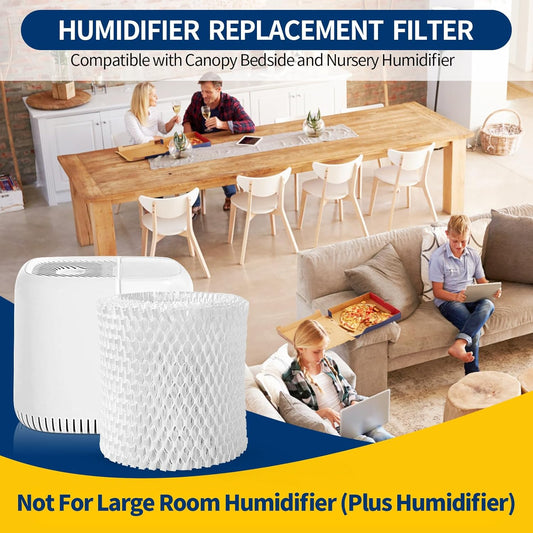Humidifier Replacement Filter Compatible with Canopy Bedside and Nursery Humidifier,Made with Wood Pulp, Paper Filter, 4-Pack
