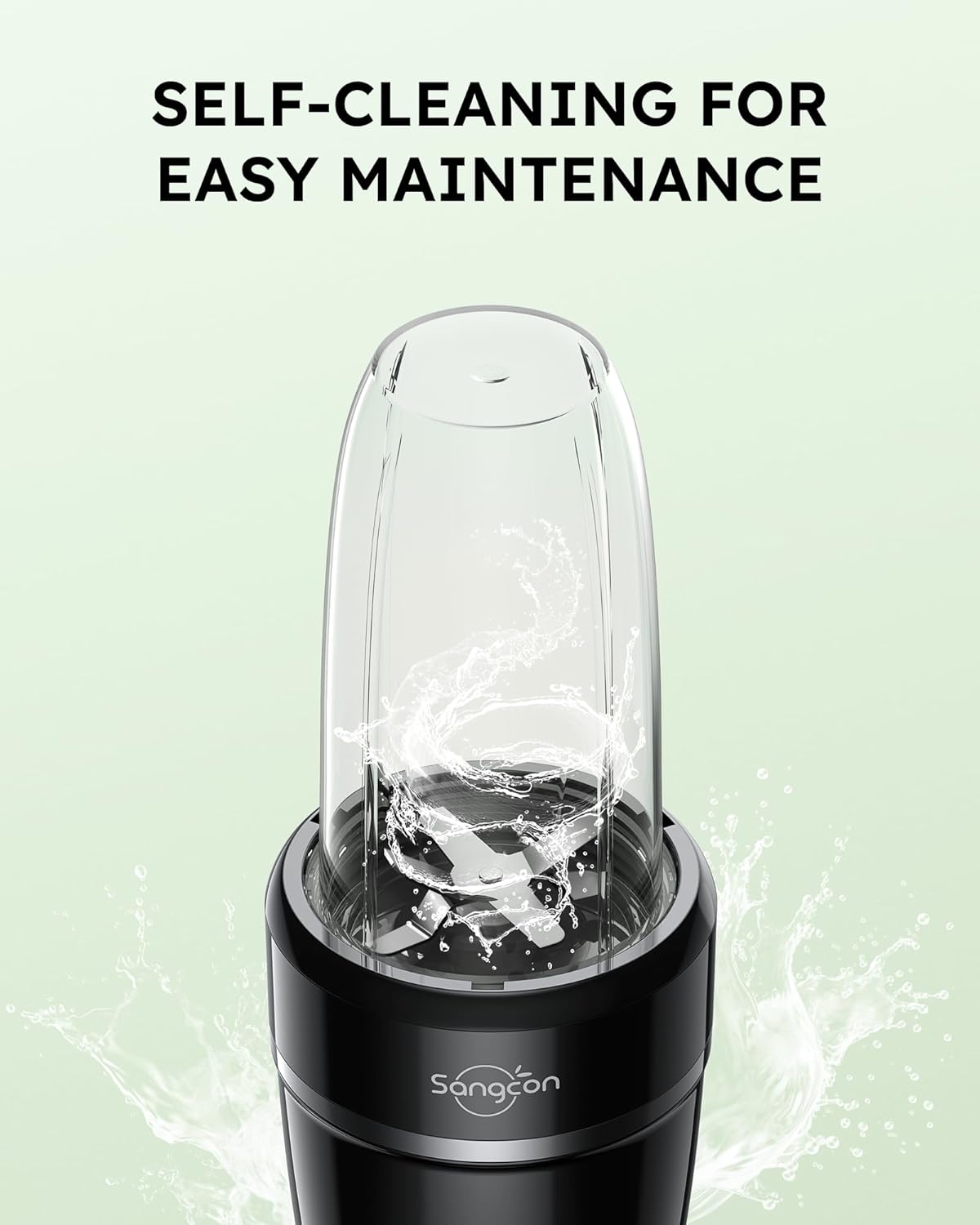 Sangcon 1000W Smoothie Blender for Kitchen, Blenders for Smoothies with (3) Cups (2) Spout Covers (1) Storage Cap (1) To-Go Cap, Portable Blender for Shakes, Ice Crushing, Frozen Drinks, Spices