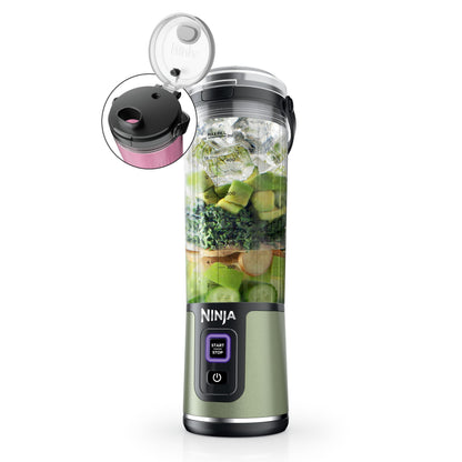 Ninja BC151EM Blast Portable Blender, Cordless, 18oz. Vessel, Personal Blender-for Shakes & Smoothies, BPA Free, Leakproof-Lid & Sip Spout, USB-C Rechargeable, Dishwasher Safe Parts, Forest Green
