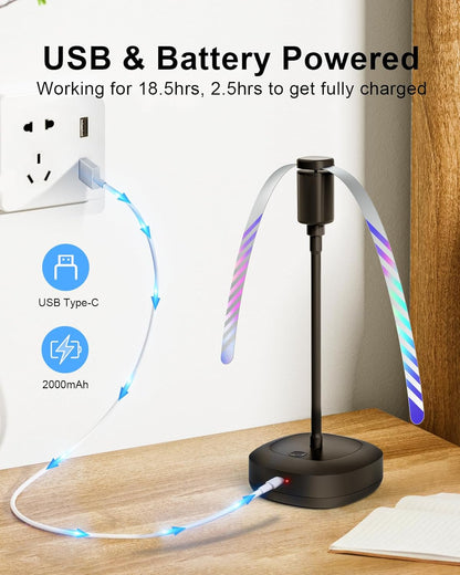 4 Pack Food Table Fan, 2000mAh USB Powered Rechargeable Food Fan, Portable Fan with Flexible Goose-Neck and Soft Blades for BBQ, Patio, Party