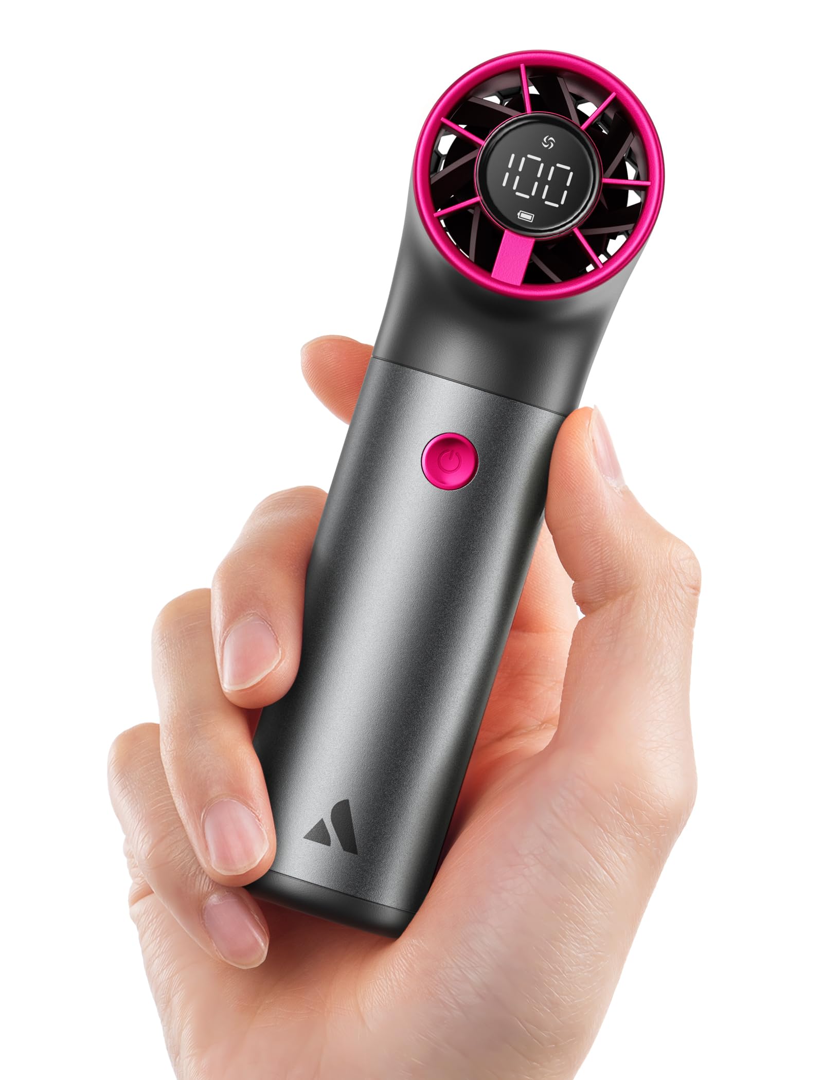 Aecooly Portable Handheld Fan, Powerful Turbo Mini Fan, 19000 RPM High Speed Aero Pro, 15H Max Cooling Time, 6 Speeds Aluminum Case, Pocket Rechargeable Personal Small Travel GIfts for Women-Black