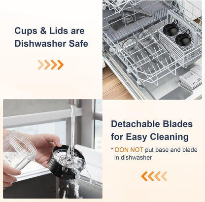 KOIOS Smoothie Blender, 900W Personal Blender for Shakes and Smoothies for Kitchen with 2 Portable Cups 22oz, Single Serve Smoothies Maker Mixer for Juices, Nutritious Recipe, Grey Blue