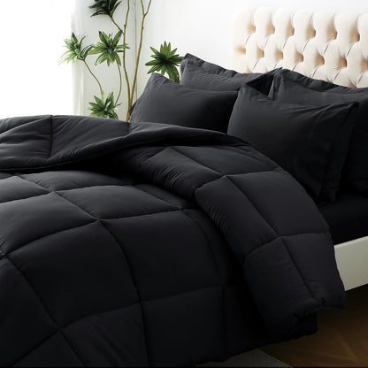 JOLLYVOGUE Queen Comforter Set, 7-Piece Bed in a Bag Queen, Ultra-Soft Comforters Queen Size, Queen Size Comforter Sets, Goose Down Alternative, Oeko-TEX Certified, Sheets & Pillowcases