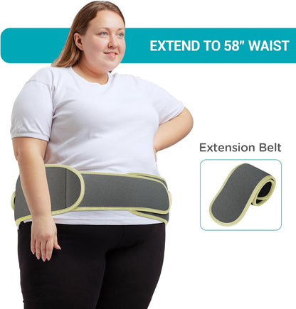 Comfytemp Cordless Heating Pad with Massager for Back Pain Relief, Portable Lower Back Massager, Birthday Gifts for Dad Mom Men Women, 3 Heat Auto-Off 58" Grey Yellow