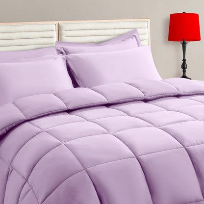 TAIMIT Full Size Comforter Set - 7 Pieces, Bed in a Bag Bedding Sets with All Season Soft Quilted Warm Fluffy Reversible Comforter,Flat Sheet,Fitted Sheet,2 Pillow Shams,2 Pillowcases,Dark Grey