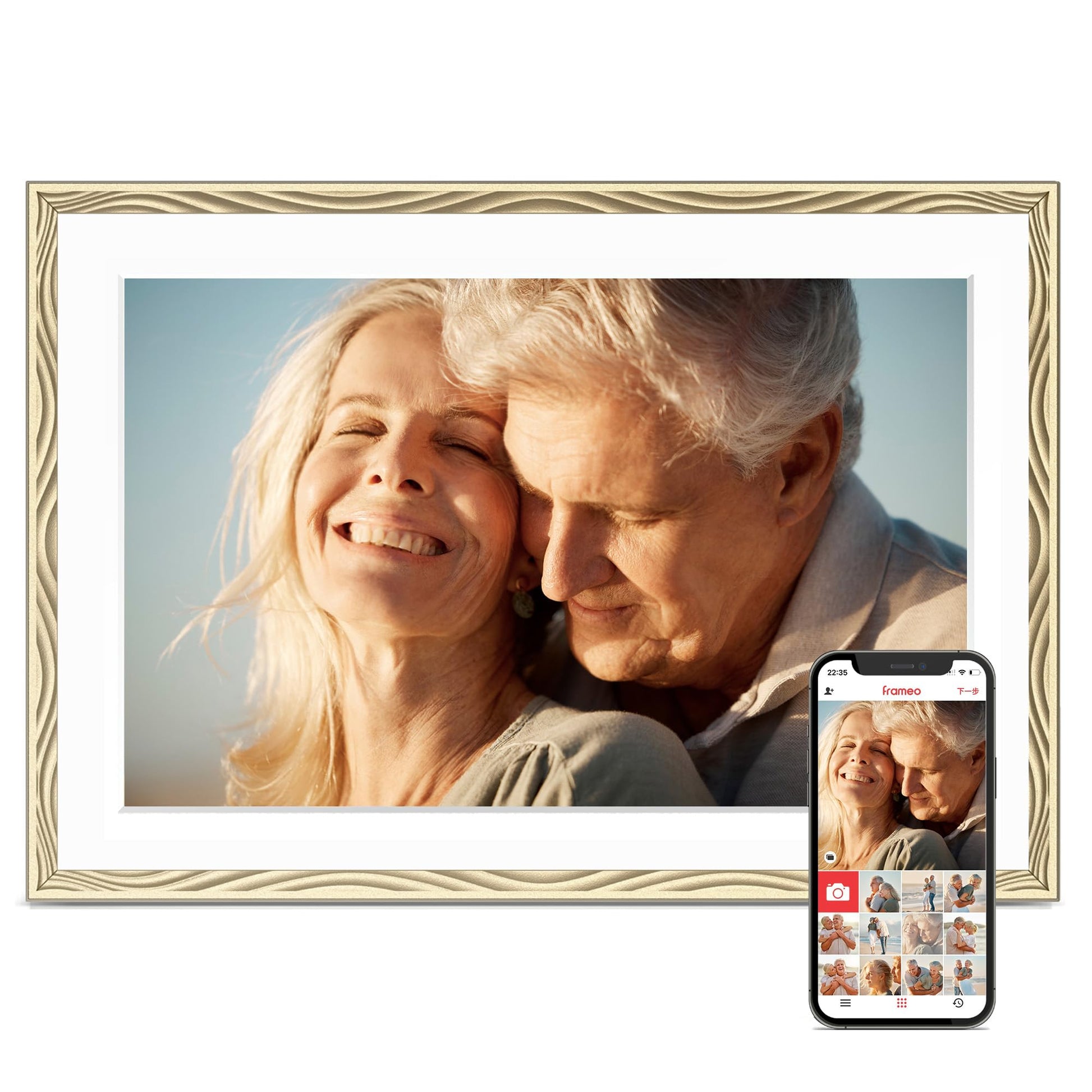 Digital Picture Frame, Frameo WiFi 10.1 Inch 1280*800IPS HD Touch Screen Digital Photo Frame, 16GB Memory, Auto-Rotate, Share Picture Video, Birthday Gifts for Women, Gifts for Mom, Dad, Wedding Gifts