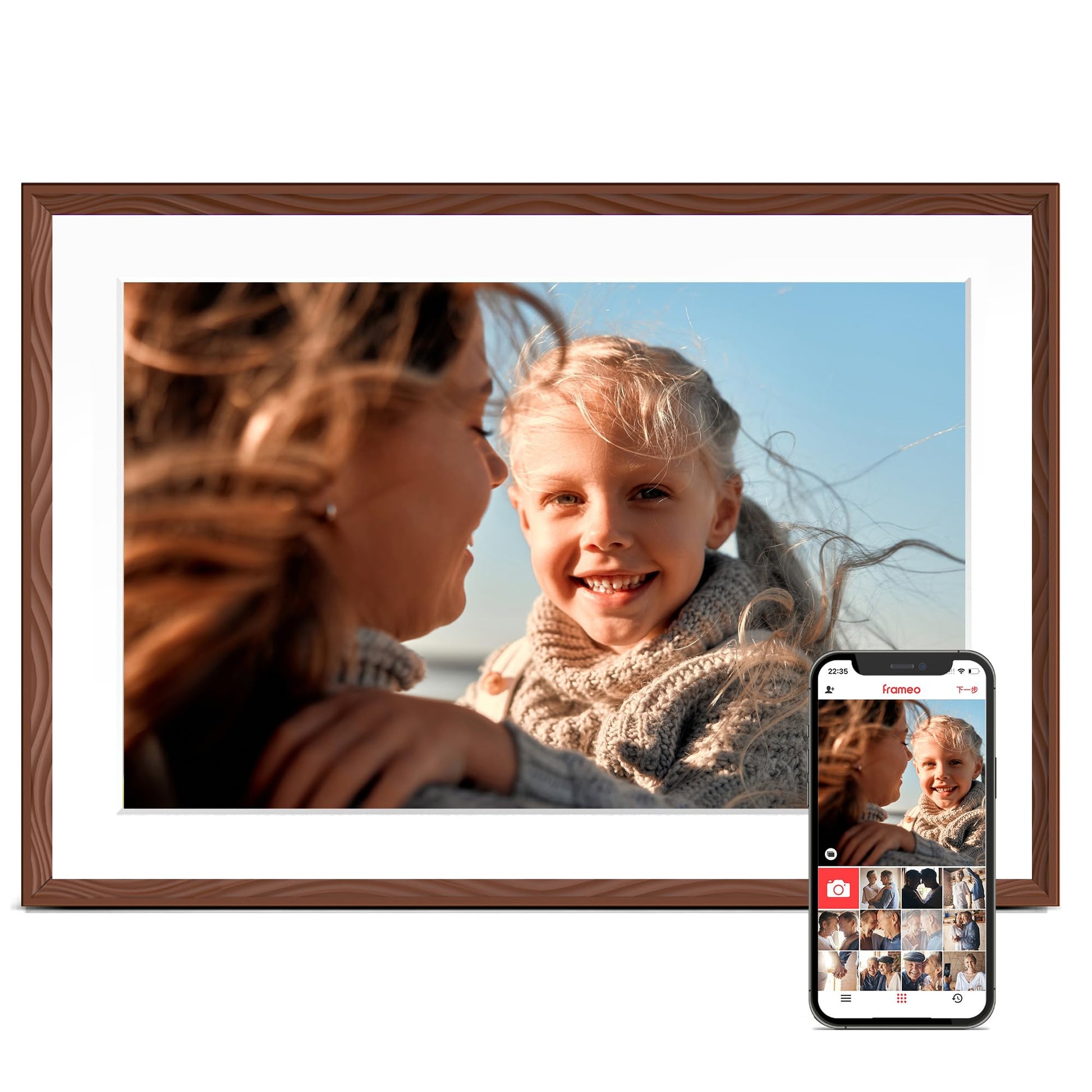 Digital Picture Frame, Frameo WiFi 10.1 Inch 1280*800IPS HD Touch Screen Digital Photo Frame, 16GB Memory, Auto-Rotate, Share Picture Video, Birthday Gifts for Women, Gifts for Mom, Dad, Wedding Gifts