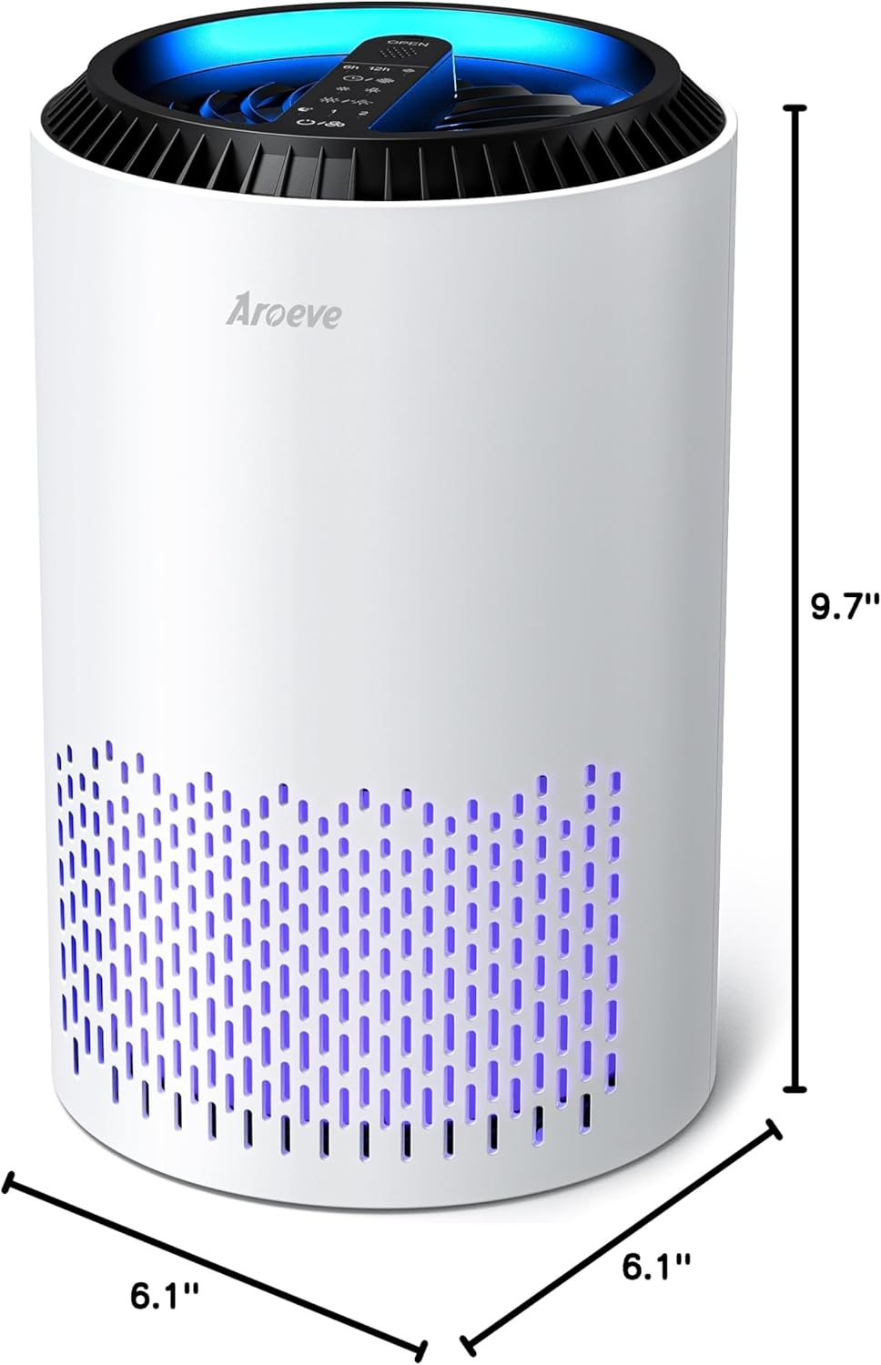 AROEVE Air Purifiers for Bedroom Home, Air Purifier For Smoke Pollen Dander Hair Smell Air Cleaner with Sleep Mode Speed Control For Bedroom Office, MK01- White(Available for California)