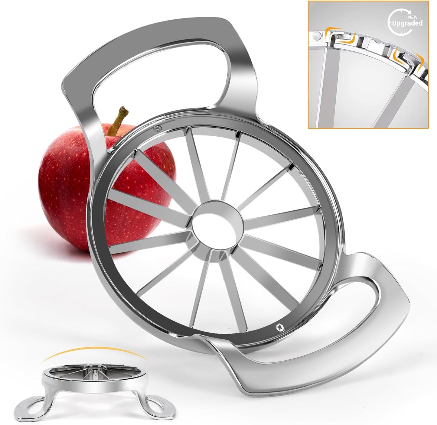 Apple Slicer Upgraded Version 12-Blade Extra Large Apples Corer, Stainless Steel Ultra-Sharp Fruit Cutter, Pitter, Divider for Up to 4 Inches (Update)
