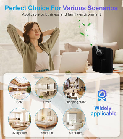 Essential Oil Diffuser for Home, Bluetooth Smart Scent Diffuser, Waterless Aromatherapy Diffuser, 1500 ft² Cold Air Hotel Collection Diffuser, Wireless Aroma Diffuser for Home, Hotel, Office