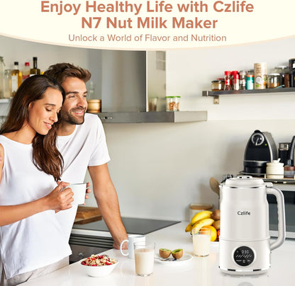 N7 Nut Milk Maker, 50oz (1.5L) Automatic Soy Milk Maker Machine for Homemade Oat Milk, Nutmilk, Juice, Milkshake, Baby Food, Grains, Almonds Milk Maker with Delay Start/Keep Warm/Clean