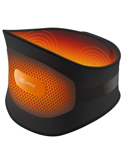 IKEEPFIT® Heating Pad for Back Pain Relief: MAXwarm® 3.0, Portable Cordless Heat Pad with Massager for Period Cramps, 8000mAh Large Battery, FSA Eligible HSA, Christmas Gift for Women Men 90-310 lbs