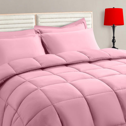 TAIMIT Full Size Comforter Set - 7 Pieces, Bed in a Bag Bedding Sets with All Season Soft Quilted Warm Fluffy Reversible Comforter,Flat Sheet,Fitted Sheet,2 Pillow Shams,2 Pillowcases,Dark Grey