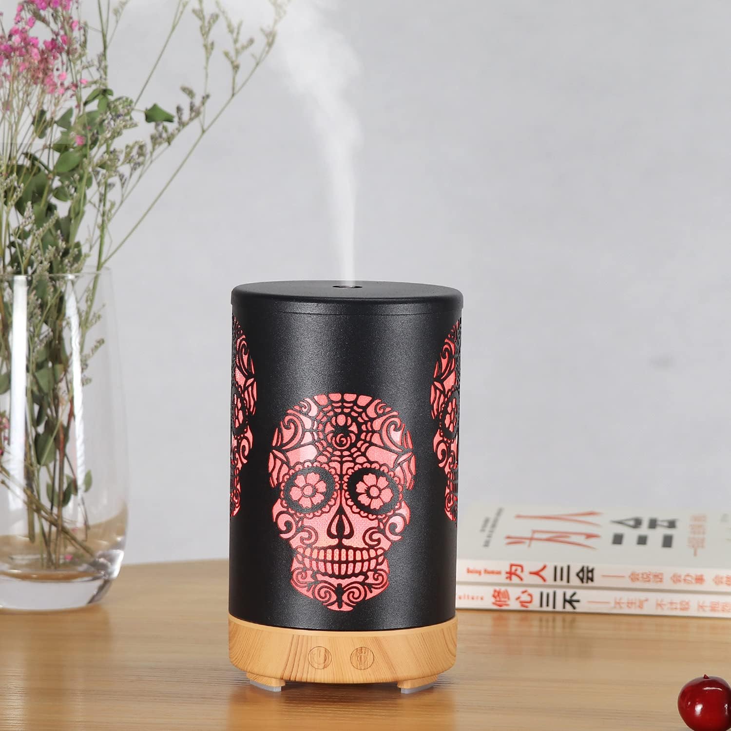 Essential Oil Diffuser, Diffusers for Essential Oils Aromatherapy Diffuser Cool Mist Humidifier with 7 Colors Lights 3 Mist Mode Waterless Auto Off for Gaming Room Office, Iron Black